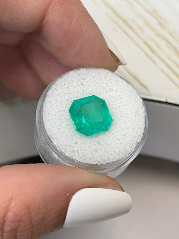 4.71 Carat 10.5x10.5 Loose Colombian Emerald-Asscher Cut with Clipped Corners