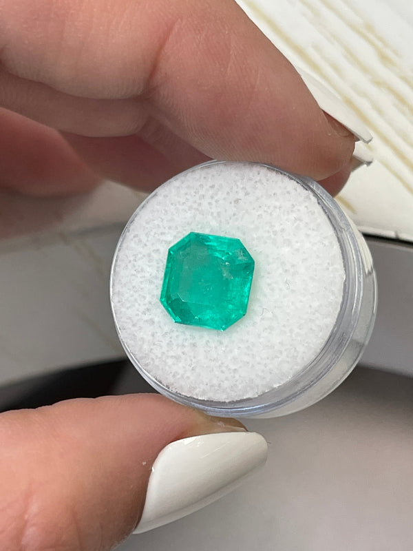 4.71 Carat 10.5x10.5 Loose Colombian Emerald-Asscher Cut with Clipped Corners