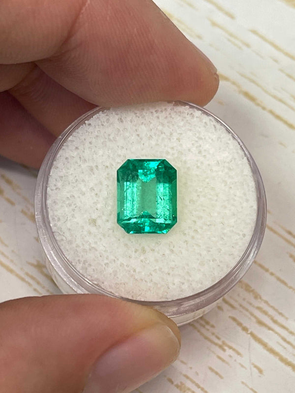 2.52 Carat 9.4x7.6 Glowing Classic Colombian Emerald-Emerald Cut