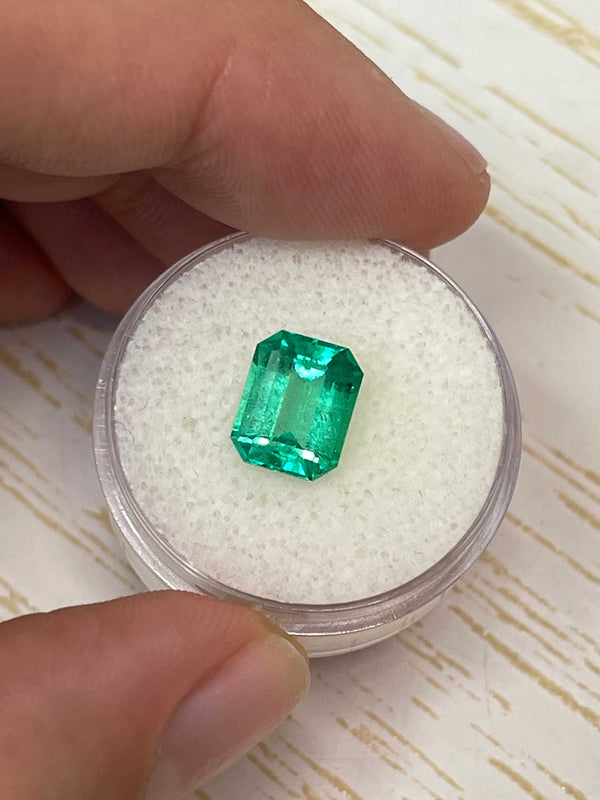 2.52 Carat 9.4x7.6 Glowing Classic Colombian Emerald-Emerald Cut