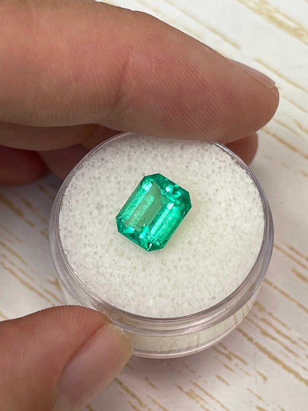 2.52 Carat 9.4x7.6 Glowing Classic Colombian Emerald-Emerald Cut