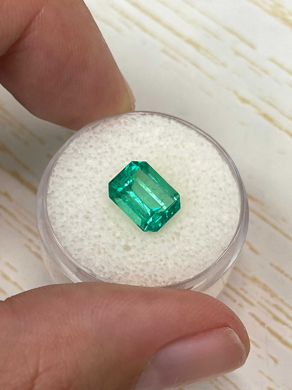 2.52 Carat 9.4x7.6 Glowing Classic Colombian Emerald-Emerald Cut