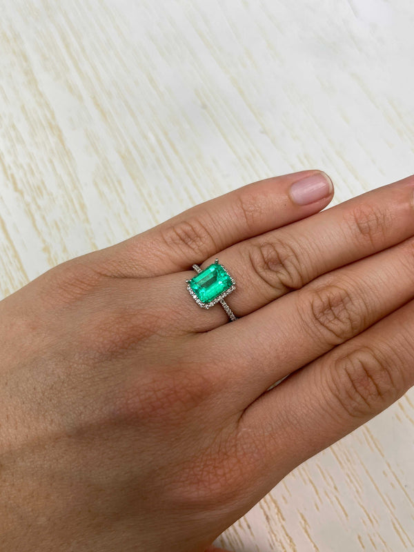 2.52 Carat 9.4x7.6 Glowing Classic Colombian Emerald-Emerald Cut