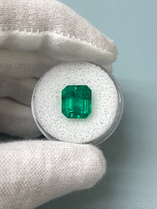 5.02 Carat 11x9 AAA+ Classic Green Natural Loose Colombian- Emerald Cut