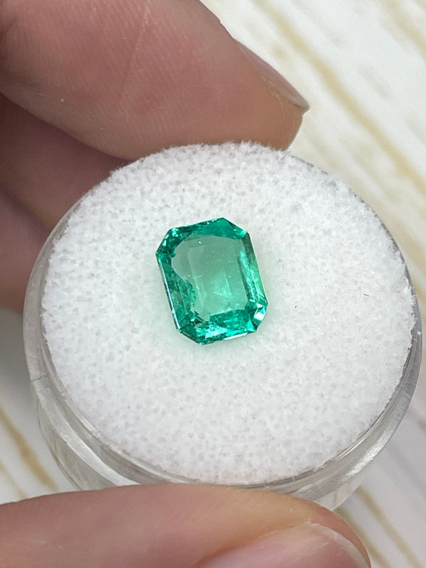 2.14 Carat 9x7 High Clarity Muzo Yellowish Green Natural Loose Colombian Emerald- Emerald Cut