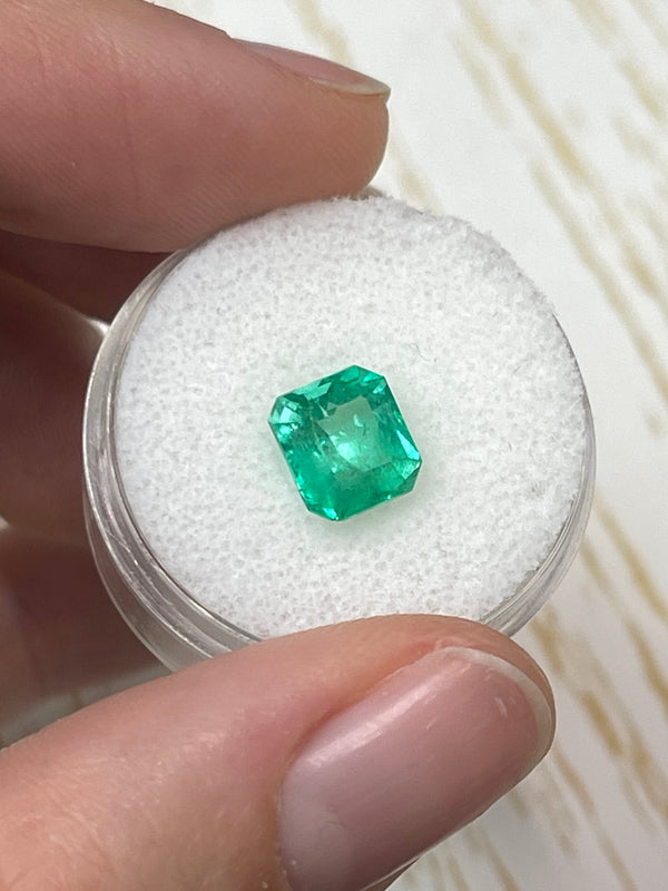2.14 Carat Chunky Emerald Cut Natural Unset Colombian Emerald-Apple Green