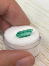 3.42 Carat 13x7.6 GLOWING Elongated Green Natural Loose Colombian Emerald- Emerald Cut