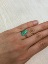 3.42 Carat 13x7.6 GLOWING Elongated Green Natural Loose Colombian Emerald- Emerald Cut