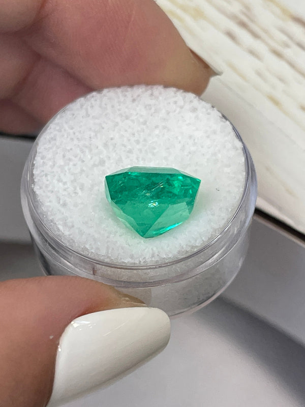 7.41 Carat 11.5x11.5 Vivid Muzo Green Natural Loose Colombian Emerald-Asscher Cut
