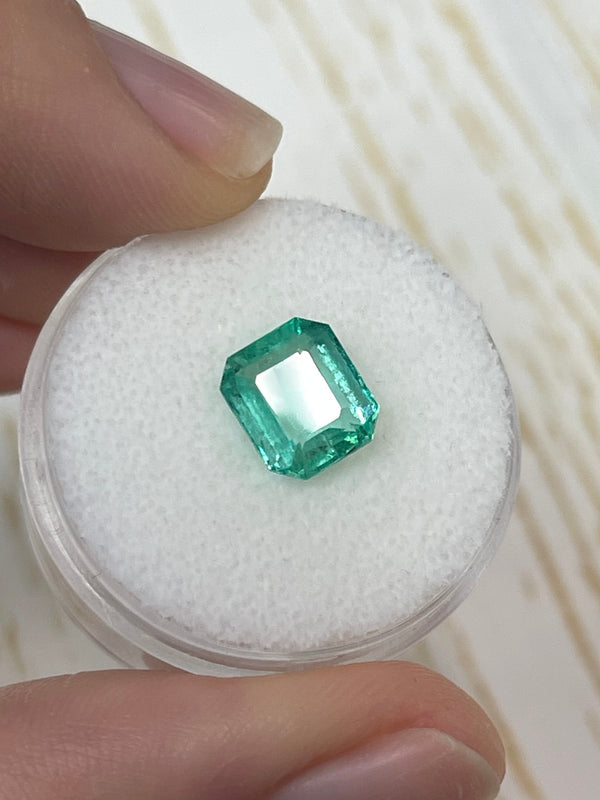 2.15 Carat 8.5x7.5 Portrait Cut Natural Loose Colombian Emerald-Chunky Emerald Cut