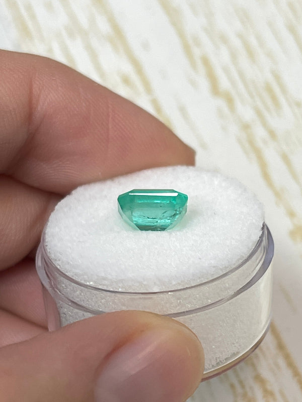 2.17 Carat 8.5x7 Bluish Green Natural Loose Colombian Emerald- Emerald Cut