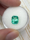 2.26 Carat 9x7 Crystalline Yellowish Green Natural Loose Colombian Emerald- Emerald Cut