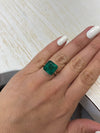 Large 10.01 Carat 12.5x12.5 Vivid Dark Green Natural Loose Zambian Emerald-Asscher Cut
