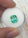 2.26 Carat 9x7 Crystalline Yellowish Green Natural Loose Colombian Emerald- Emerald Cut