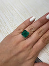 Large 10.01 Carat 12.5x12.5 Vivid Dark Green Natural Loose Zambian Emerald-Asscher Cut