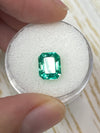 2.26 Carat 9x7 Crystalline Yellowish Green Natural Loose Colombian Emerald- Emerald Cut