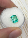 2.26 Carat 9x7 Crystalline Yellowish Green Natural Loose Colombian Emerald- Emerald Cut