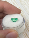 2.26 Carat 9x7 Crystalline Yellowish Green Natural Loose Colombian Emerald- Emerald Cut