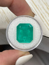 Large 12.31 Carat 15.5 x13 Bluish Green Natural Loose Colombian Emerald- Emerald Cut