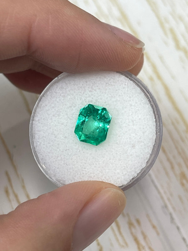 2.28 Carat 8.5x7 GLOWING Muzo Green Natural Loose Colombian Emerald-Emerald Cut