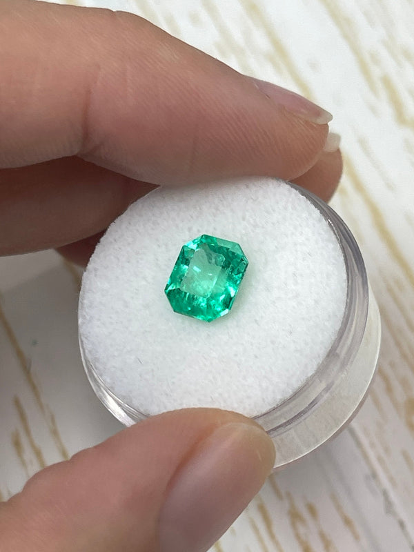2.28 Carat 8.5x7 GLOWING Muzo Green Natural Loose Colombian Emerald-Emerald Cut