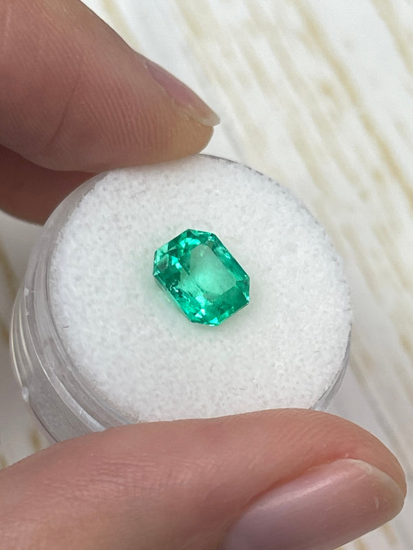 2.28 Carat 8.5x7 GLOWING Muzo Green Natural Loose Colombian Emerald-Emerald Cut