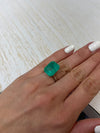 Large 12.31 Carat 15.5 x13 Bluish Green Natural Loose Colombian Emerald- Emerald Cut