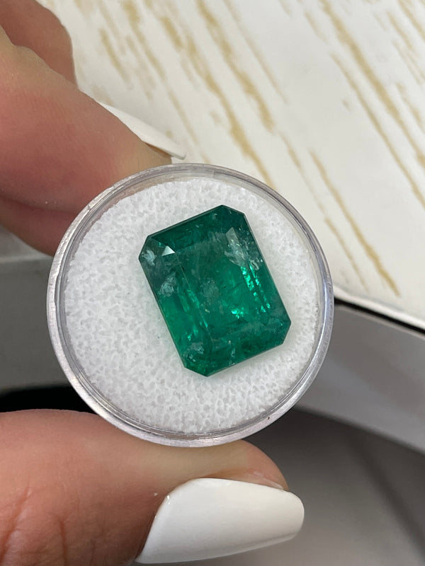 Large 12.45 Carat 15.6x12 Deep Green Natural Loose Zambian Emerald- Emerald Cut