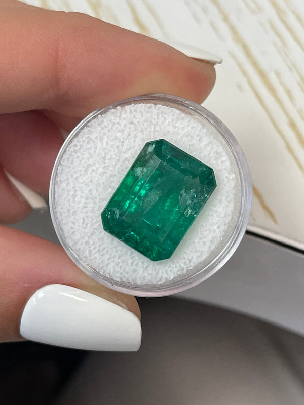 Large 12.45 Carat 15.6x12 Deep Green Natural Loose Zambian Emerald- Emerald Cut