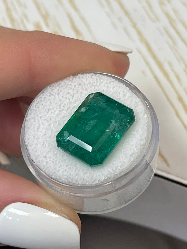 Large 12.45 Carat 15.6x12 Deep Green Natural Loose Zambian Emerald- Emerald Cut