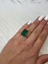 Large 12.45 Carat 15.6x12 Deep Green Natural Loose Zambian Emerald- Emerald Cut