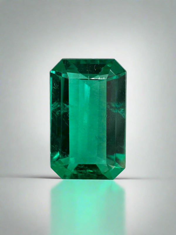 1.13 Carat VVS Crystal Clear Bluish Green Colombian Emerald- Emerald Cut