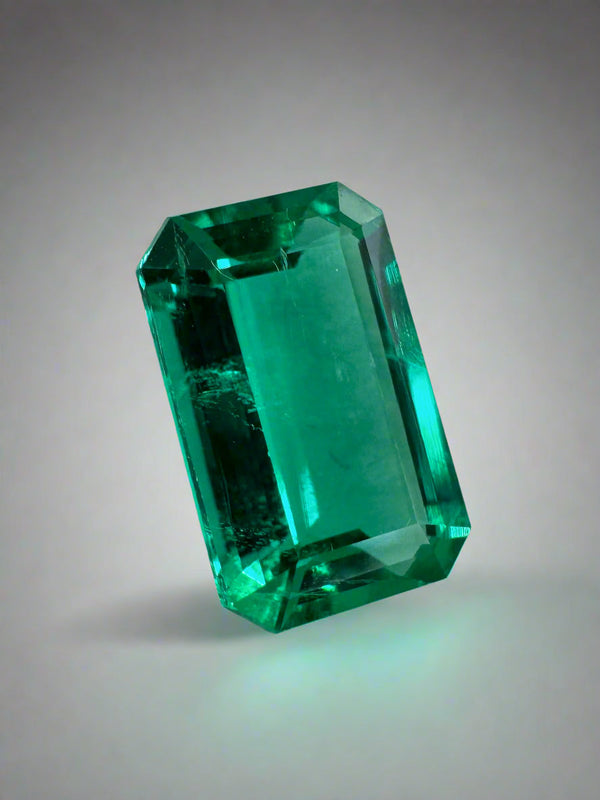1.13 Carat VVS Crystal Clear Bluish Green Colombian Emerald- Emerald Cut