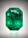 5.21 Carat 11.5x9 Vivid Bluish Green Emerald Cut Colombian Emerald with Clipped Corners