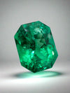 5.21 Carat 11.5x9 Vivid Bluish Green Emerald Cut Colombian Emerald with Clipped Corners