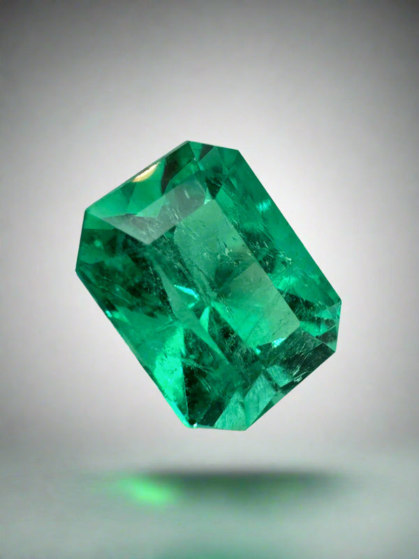 3.18 Carat 10x7.5 Muzo Yellowish Green Stunning Loose Colombian Emerald-Ethically Mined Emerald