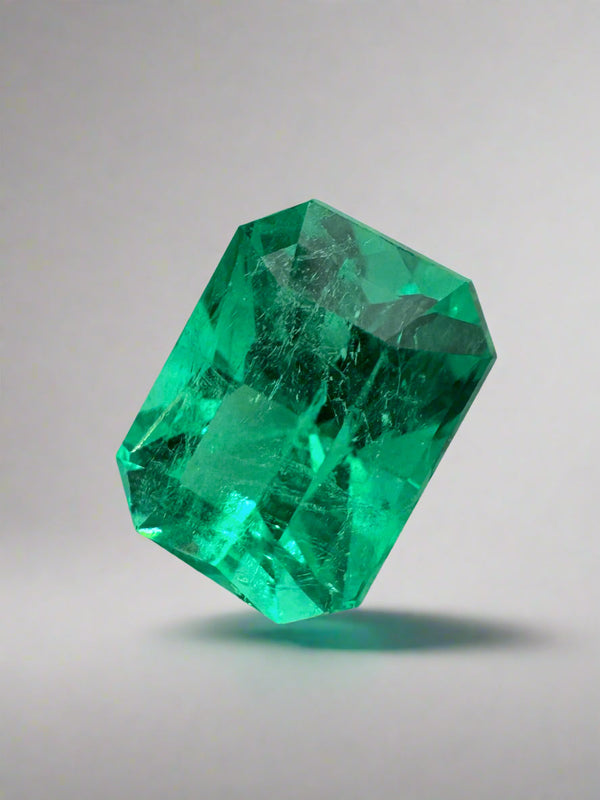 3.18 Carat 10x7.5 Muzo Yellowish Green Stunning Loose Colombian Emerald-Ethically Mined Emerald