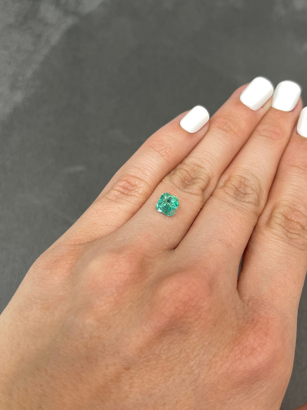 1.28 Carat Luminous Green Natural Loose Colombian Emerald-Asscher Cut