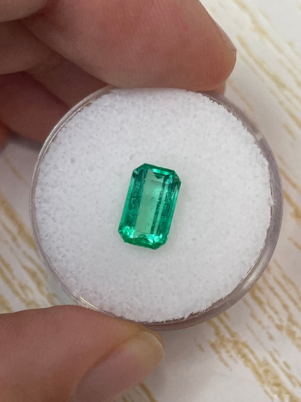 1.68 Carat 9x6 Yellowish Green Natural Loose Colombian Emerald- Emerald Cut