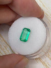 1.68 Carat 9x6 Yellowish Green Natural Loose Colombian Emerald- Emerald Cut