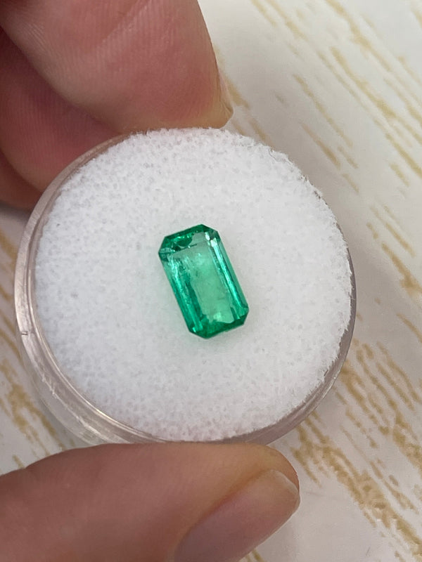 1.68 Carat 9x6 Yellowish Green Natural Loose Colombian Emerald- Emerald Cut