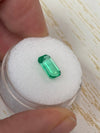 1.68 Carat 9x6 Yellowish Green Natural Loose Colombian Emerald- Emerald Cut