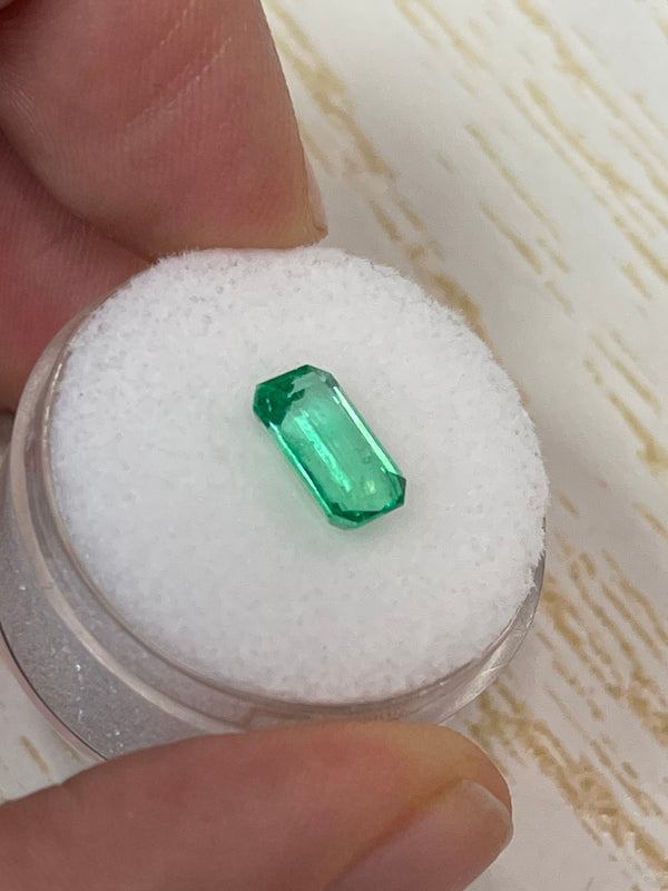 1.68 Carat 9x6 Yellowish Green Natural Loose Colombian Emerald- Emerald Cut