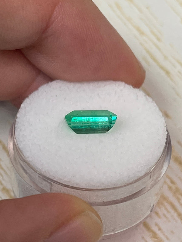 1.68 Carat 9x6 Yellowish Green Natural Loose Colombian Emerald- Emerald Cut