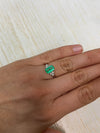 1.68 Carat 9x6 Yellowish Green Natural Loose Colombian Emerald- Emerald Cut