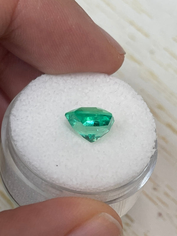 2.76 Carat Vivacious Natural Loose Colombian Emerald-Asscher Cut with Clipped Corners