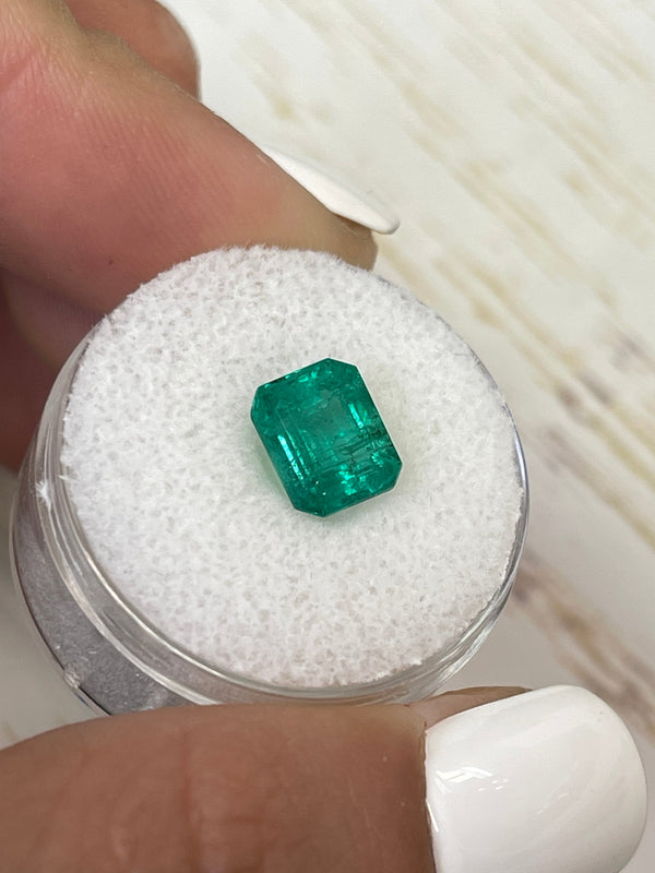 2.26 Carat 8.5x7 Medium Green Natural Loose Zambian Emerald- Emerald Cut