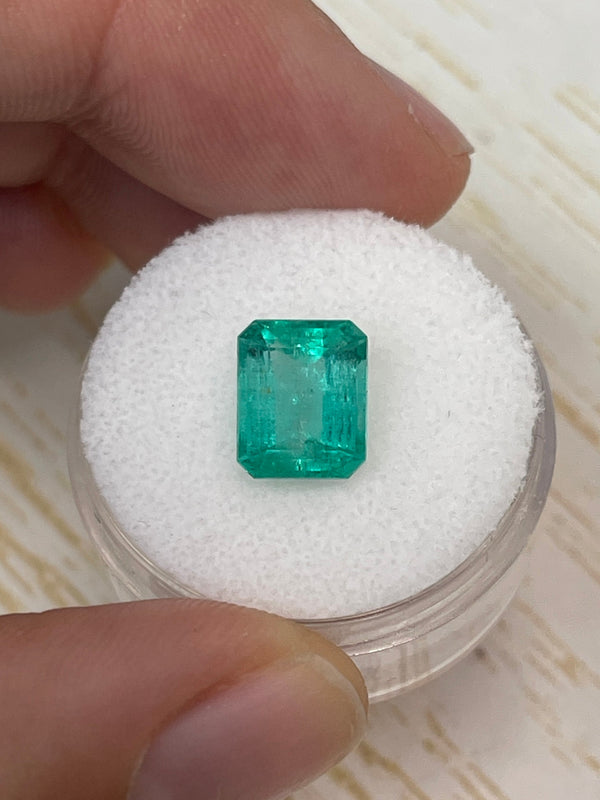 2.84 Carat 9x8 Chunky Natural Loose Colombian Emerald- Emerald Cut