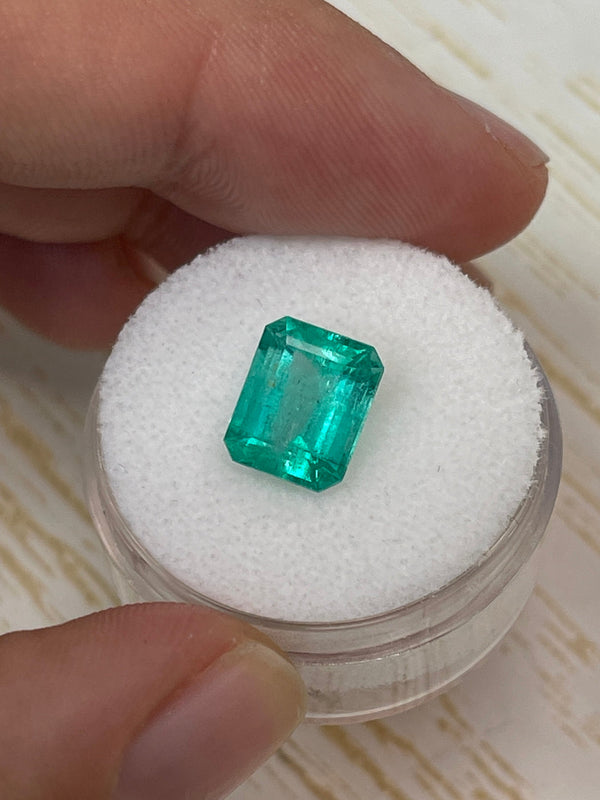 2.84 Carat 9x8 Chunky Natural Loose Colombian Emerald- Emerald Cut