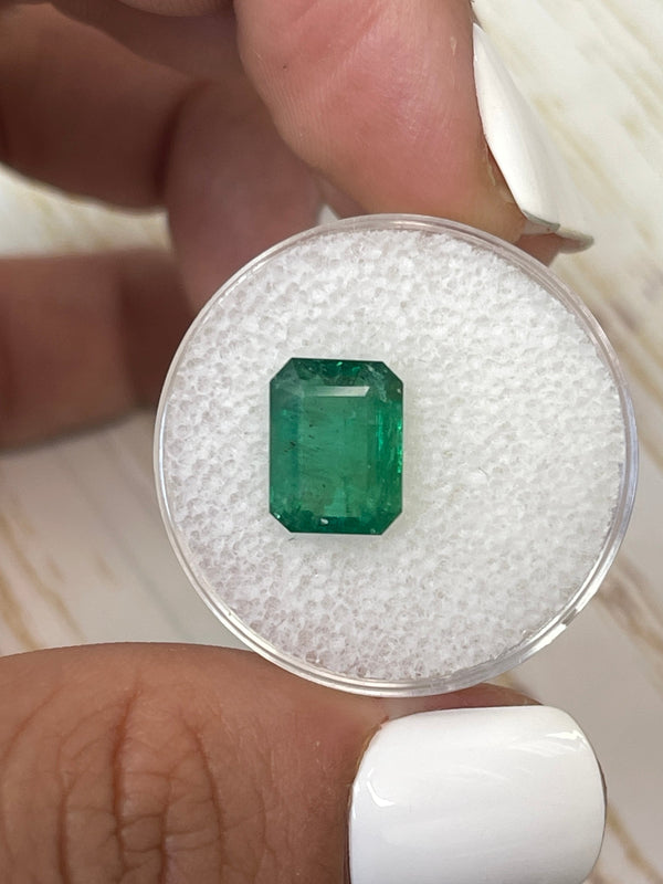 3.31 Carat Mossy Green Natural Loose Zambian Emerald- Emerald Cut
